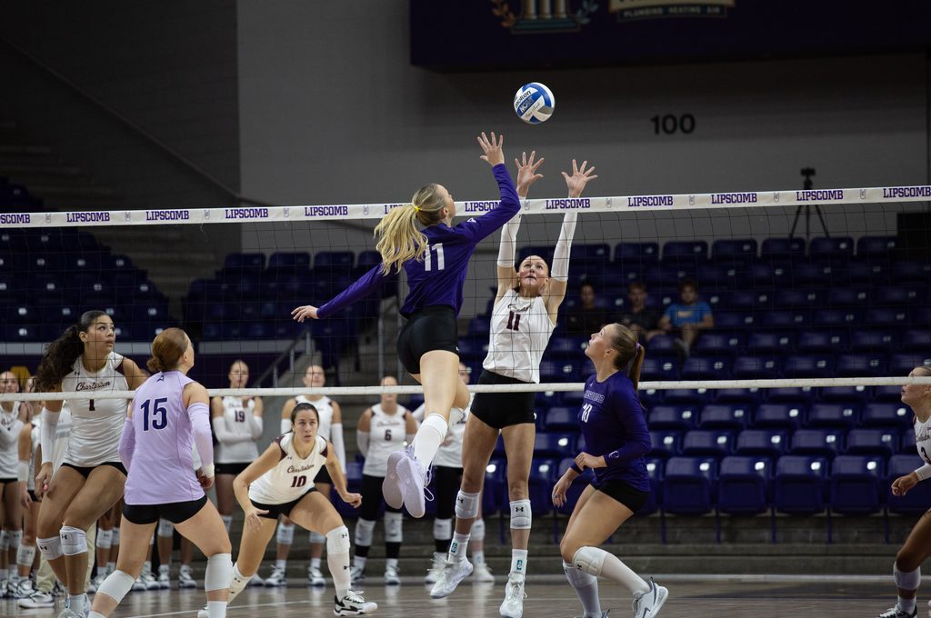 Sr. Brooklyn Fuchs tips ball past defender.