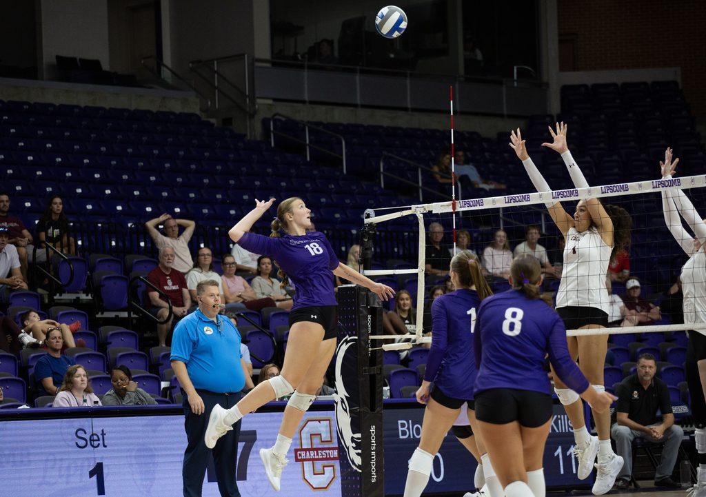 Sr. Ella Durham winds up the spike.